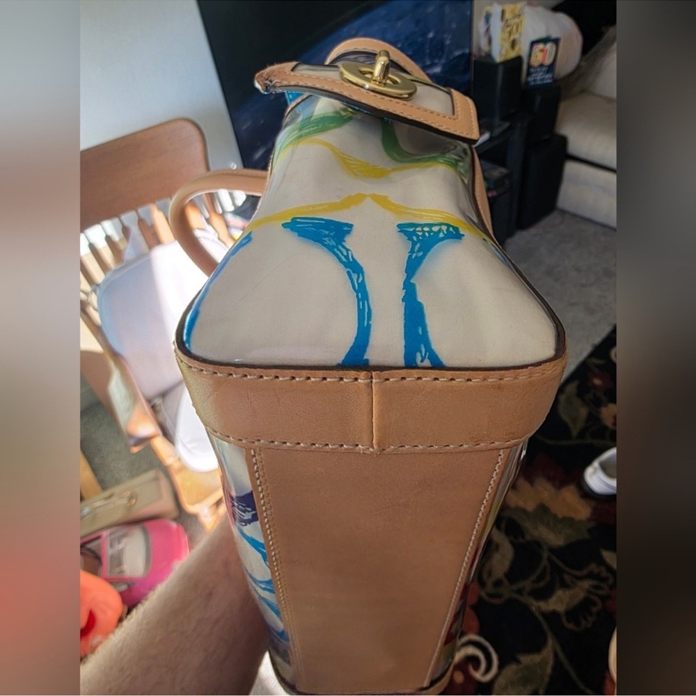 Coach Vintage Laminated Scribble Multicolor Signature Satchel - Picture 4 of 15